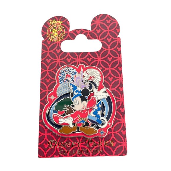 Walt Disney World Sorcerer Mickey Mouse Parks Icons Castle Spaceship Earth Pin - Picture 1 of 3
